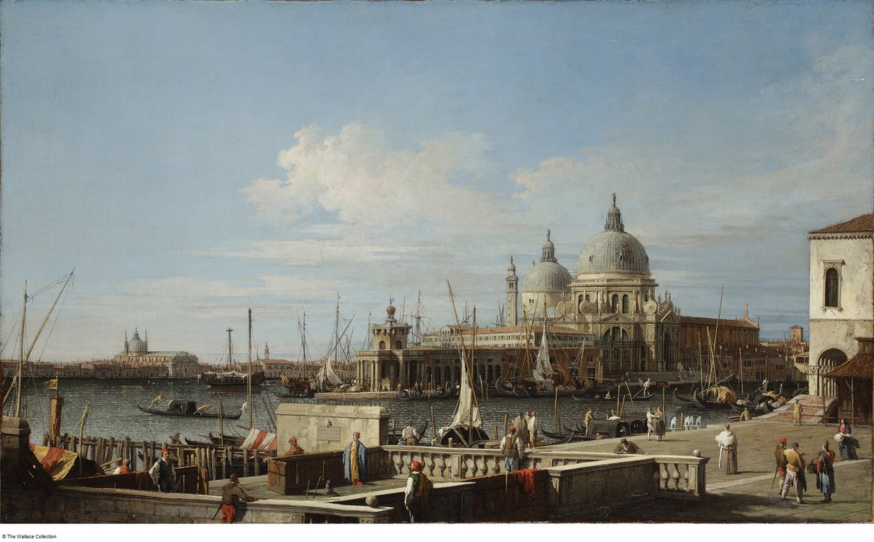 Segundo Canaletto - Veneza, a Dogana e Santa Maria della Salute a partir do Molo, c. 1740 - 1760 de Canaletto