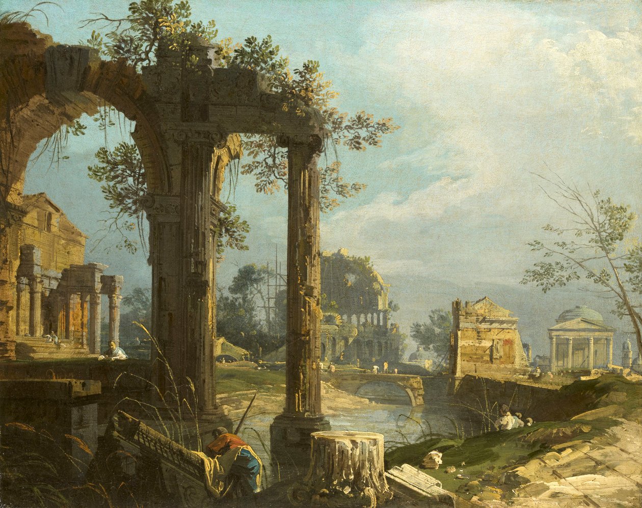 Canaletto - Vista de um Capriccio com Ruínas 1742-44 de Canaletto