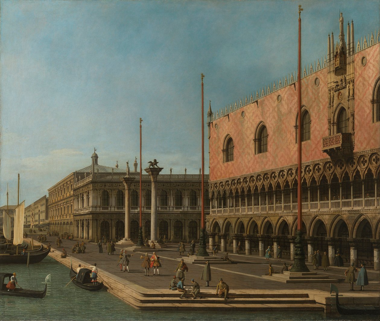 Canaletto - Capriccio Vista do Molo e do Palácio Ducal 1744 de Canaletto