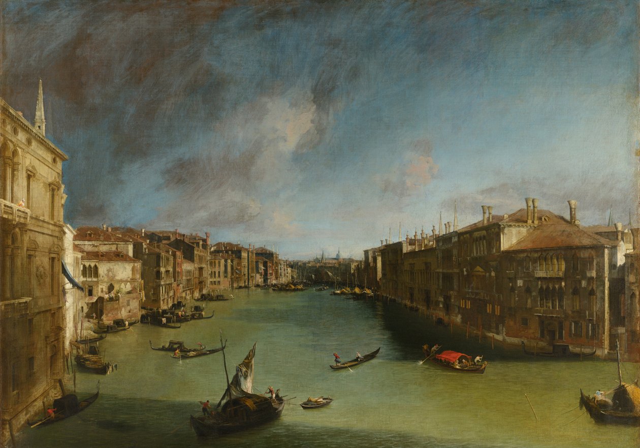 Grande Canal a partir do Palazzo Balbi em direção a Rialto de Canaletto