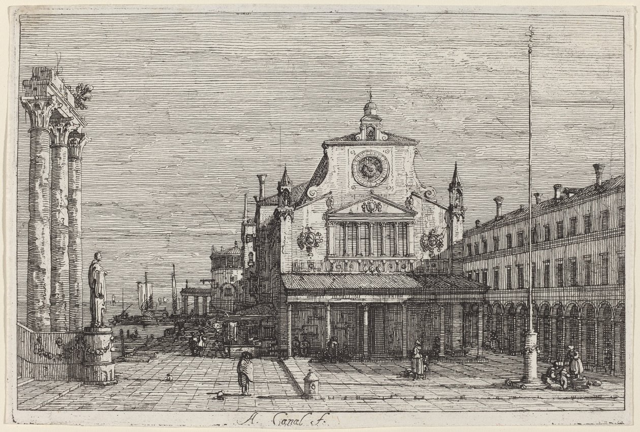 Vista Imaginária de S. Giacomo di Rialto, c. 17351746. de Canaletto