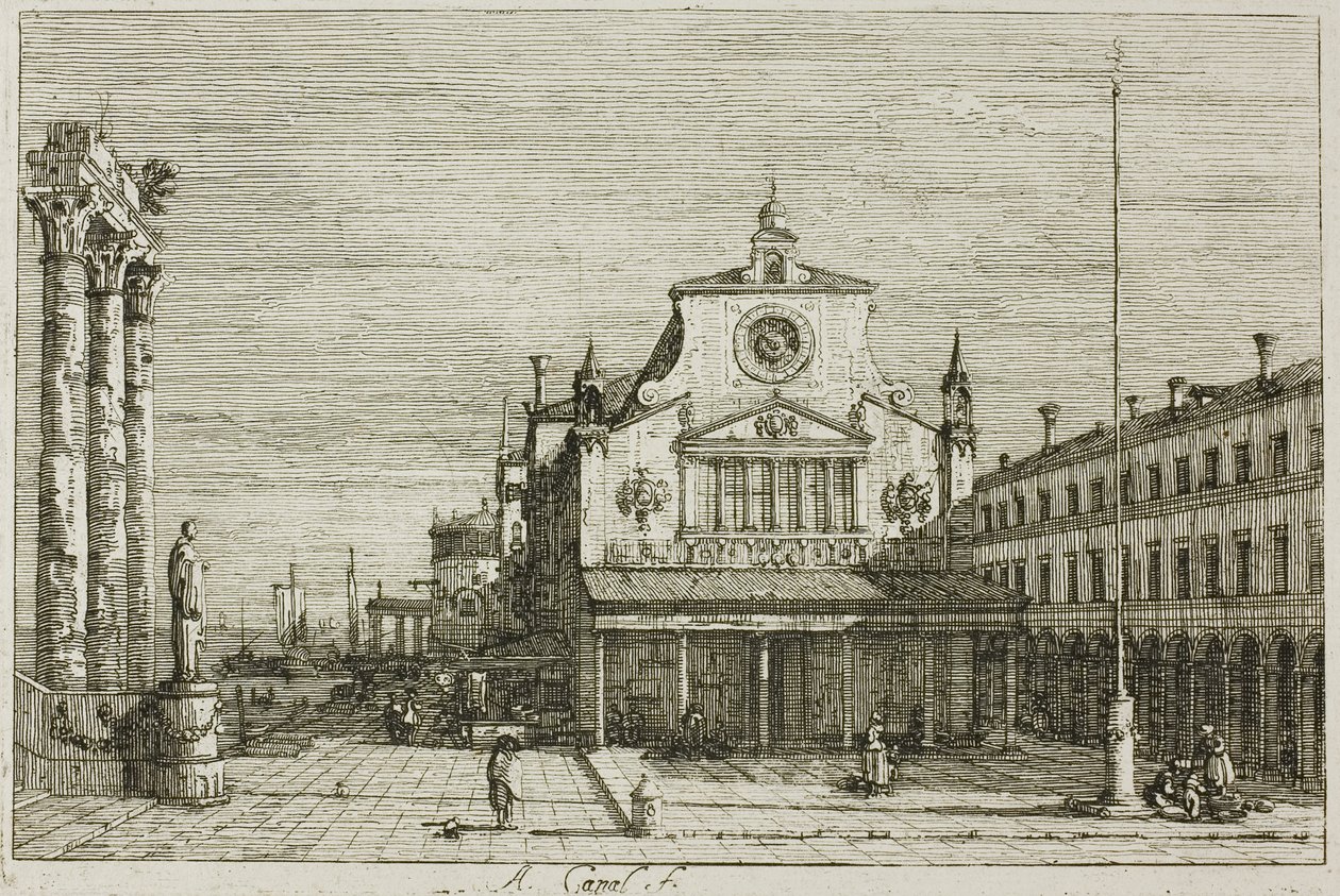 Vista Imaginária de S. Giacomo di Rialto, de Vedute de Canaletto
