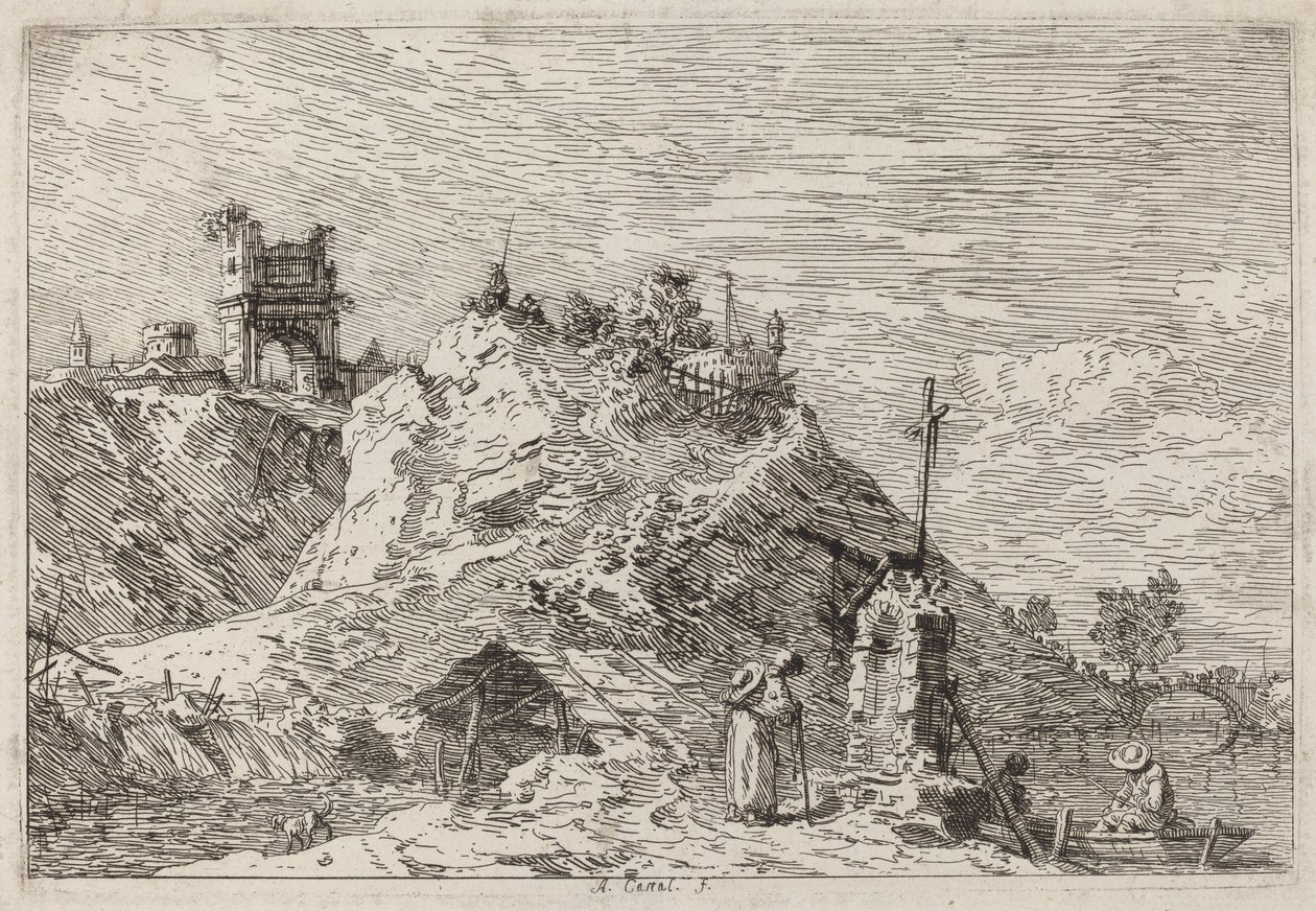 Paisagem com o peregrino em oração de Canaletto