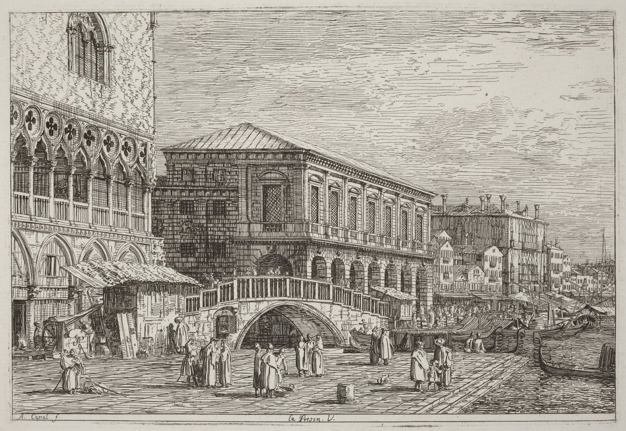 A prisão. V. [em baixo à esquerda] de Canaletto