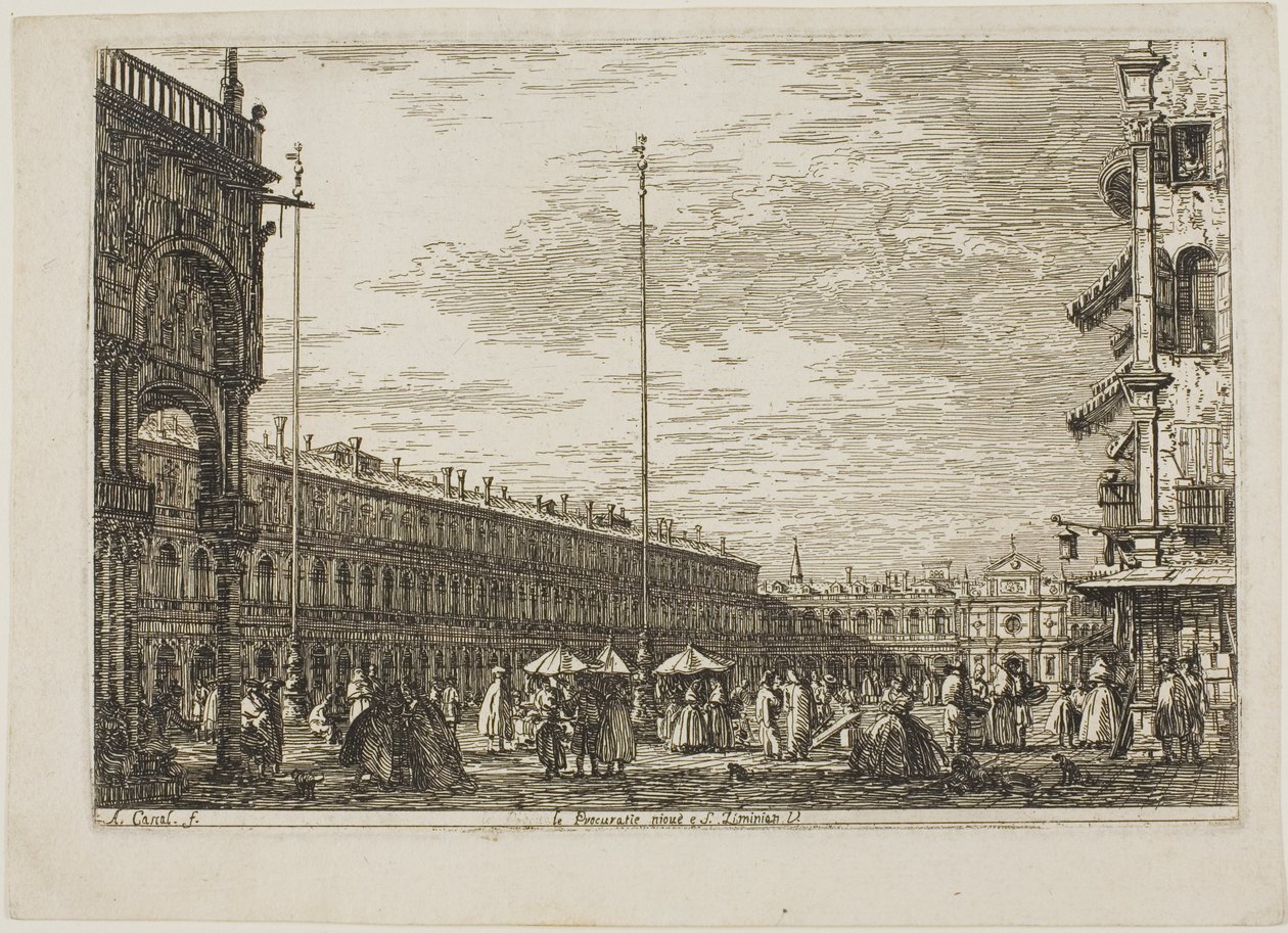 le Procuratie niove e S. Ziminian V., da Vedute de Canaletto