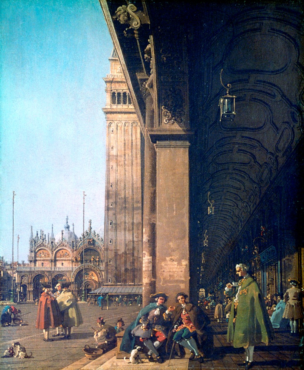 Praça San Marco e a Colunata, 1756 de Giovanni Antonio Canal