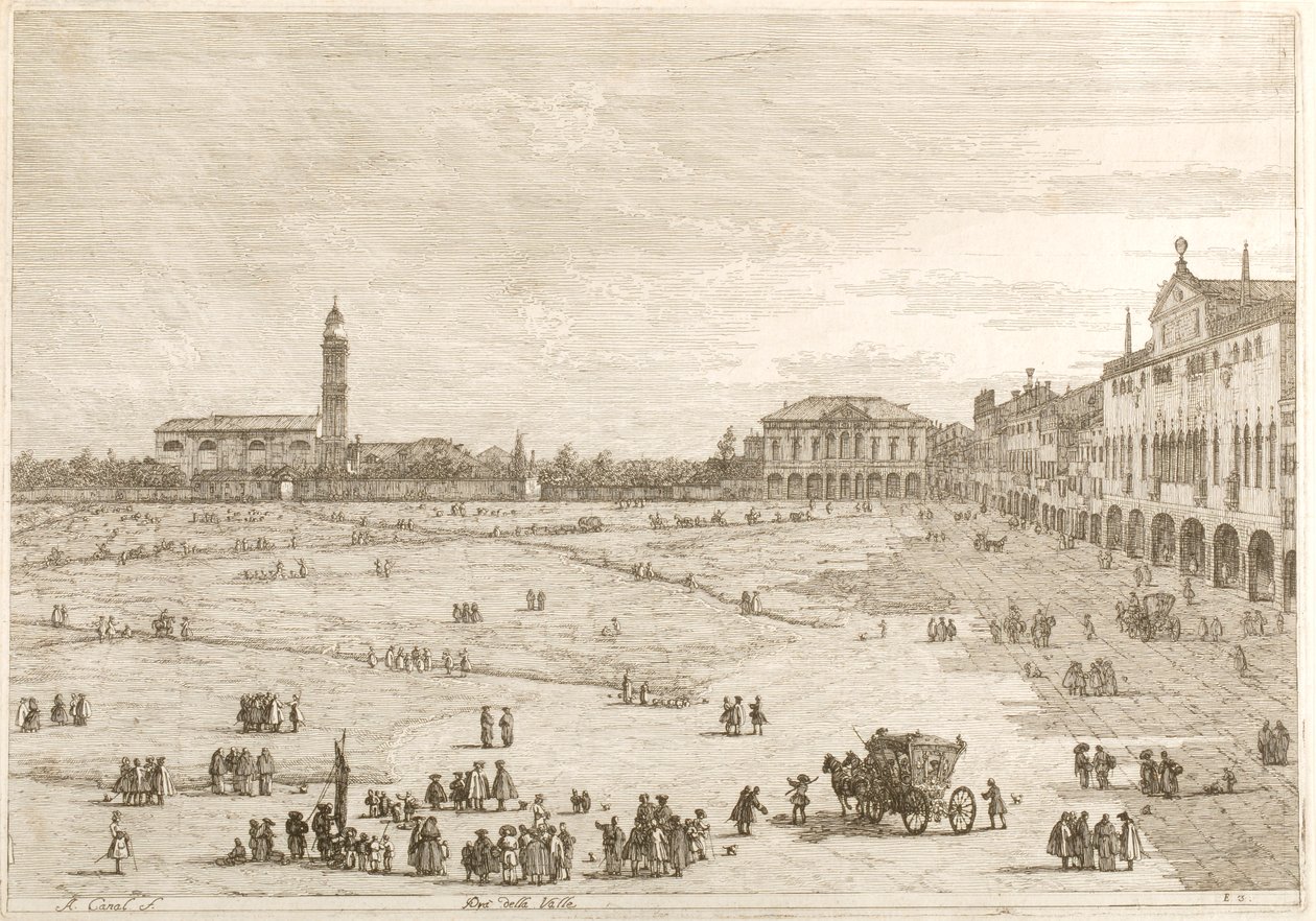 Prà della Valle, da série «Vedute» de Canaletto
