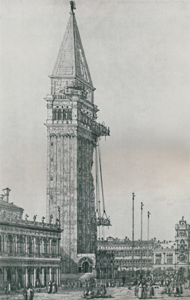 Reparando o Campanile, 1746-1756, 1925. de Giovanni Antonio Canal