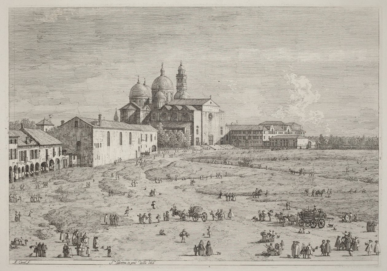 Santa Giustina em Prà della Valle de Canaletto