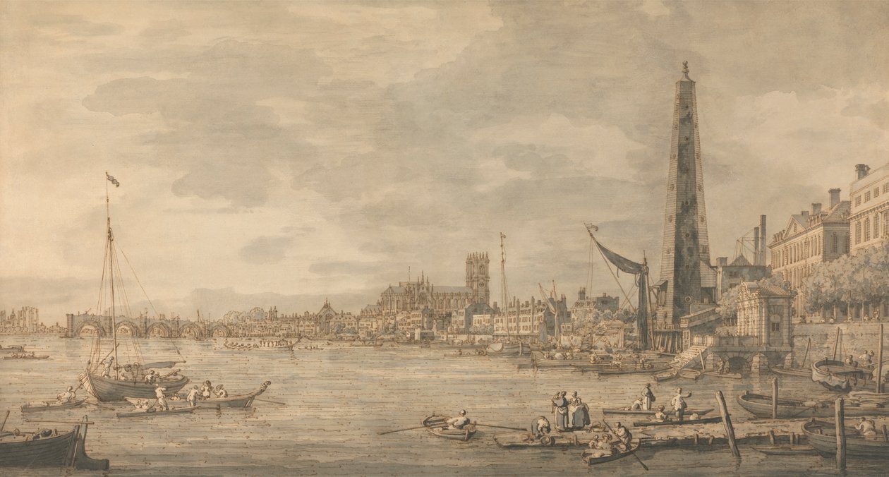 A cidade de Westminster, perto do portão de água de York de Canaletto