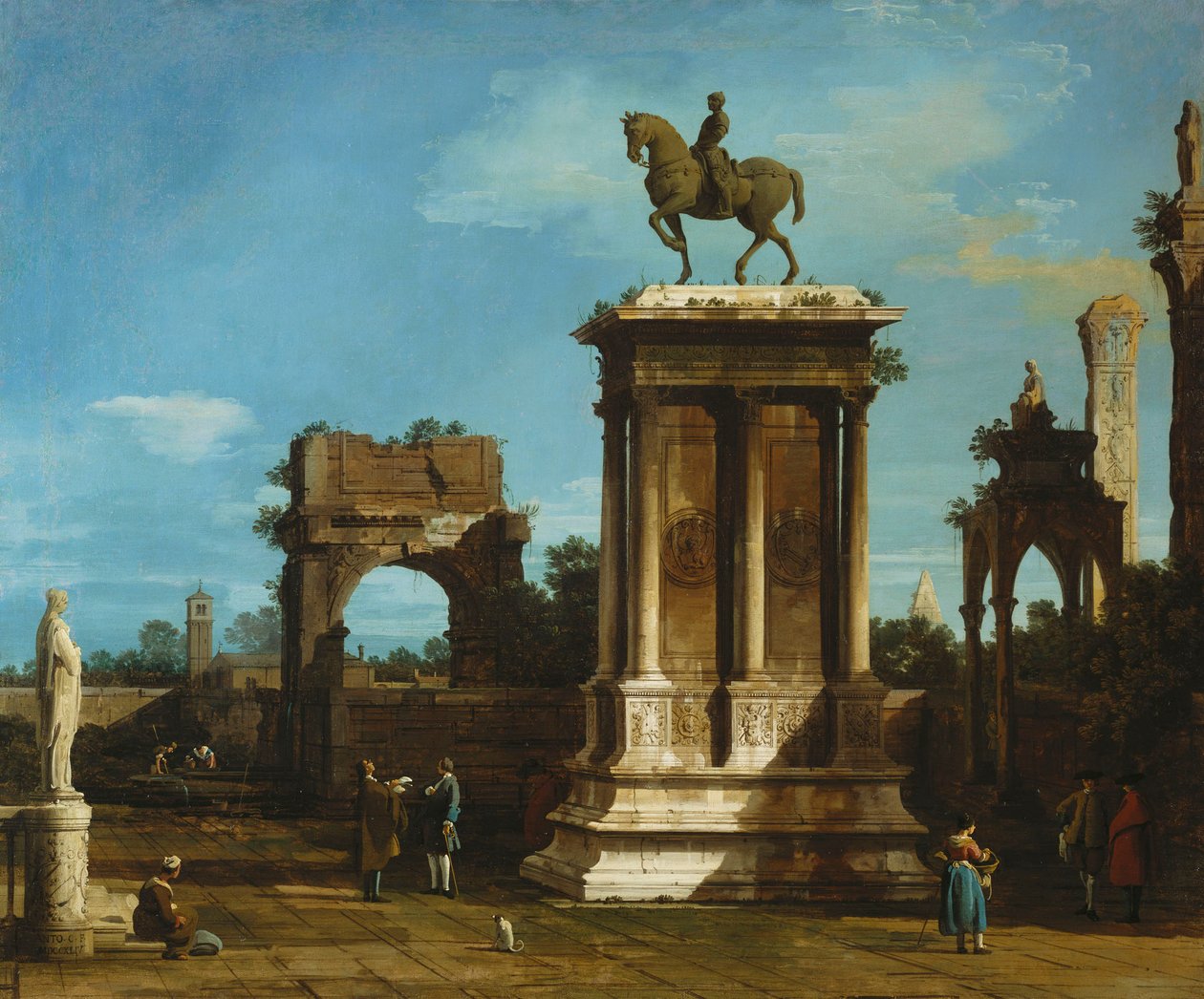 O Monumento a Colleoni num cenário Caprice de Canaletto