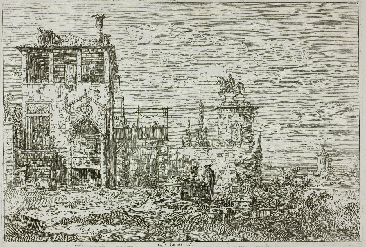O Monumento Equestre, de Vedute de Canaletto