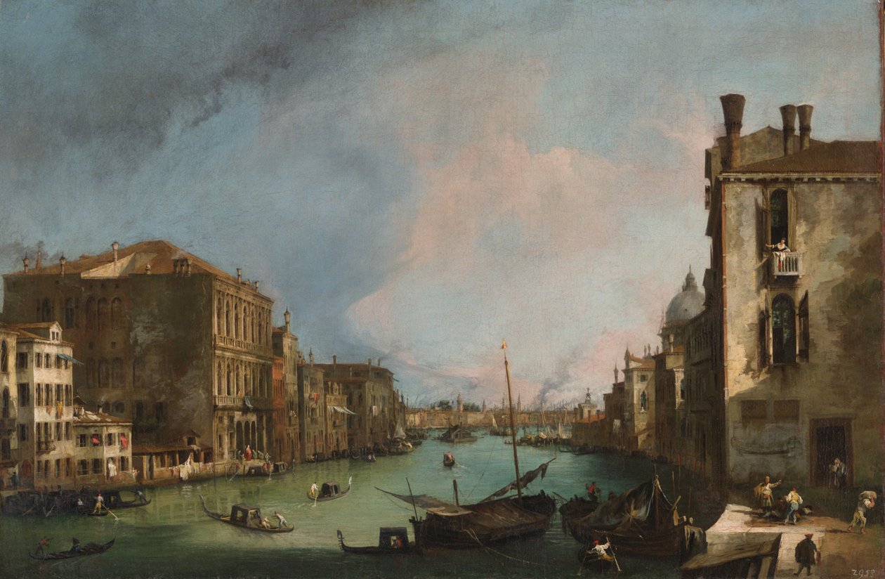 O Grande Canal em Veneza com a ponte de Rialto de Canaletto