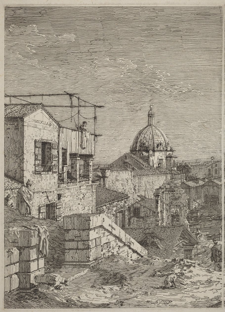 A Casa com a Inscrição [à esquerda] de Canaletto