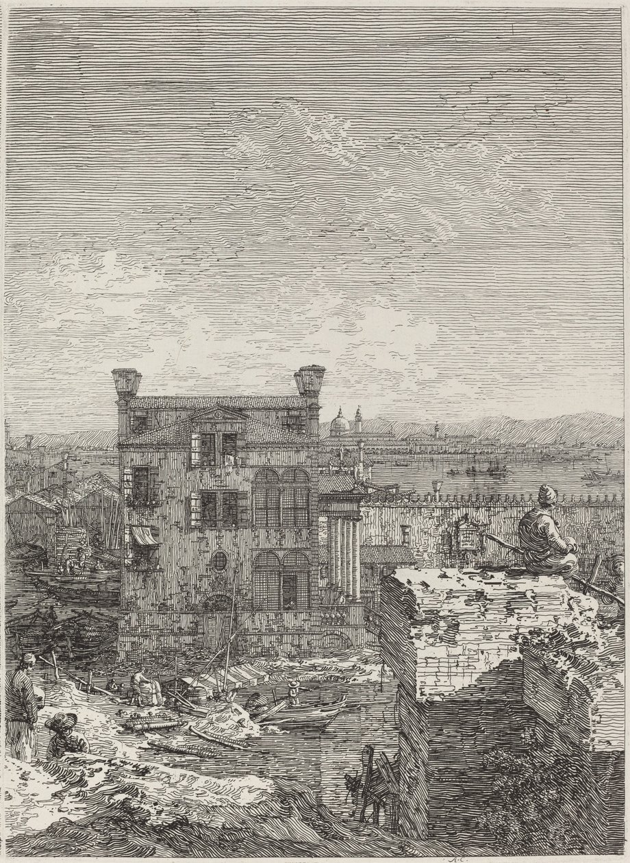 A Casa com o Peristilo [direita] de Canaletto