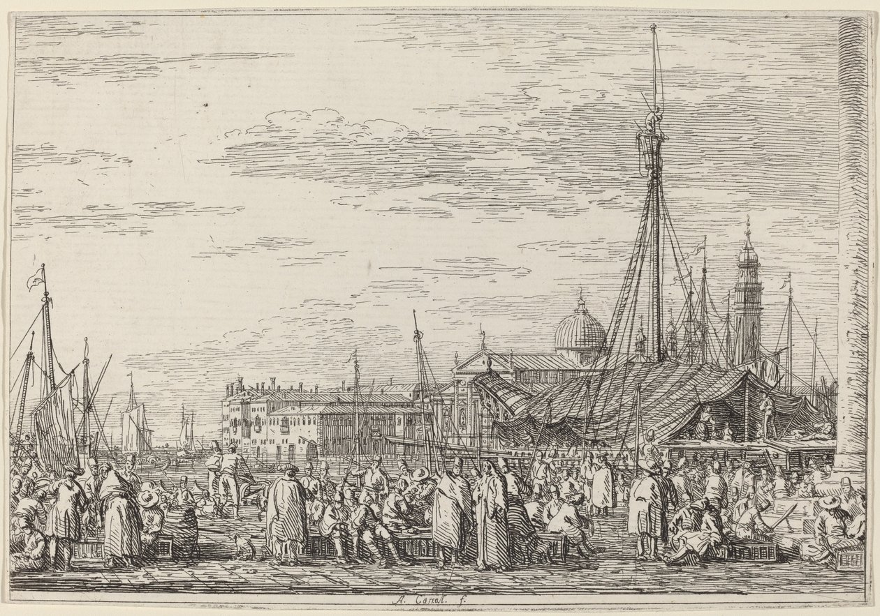 O Mercado do Molo, c. 17351746. de Canaletto
