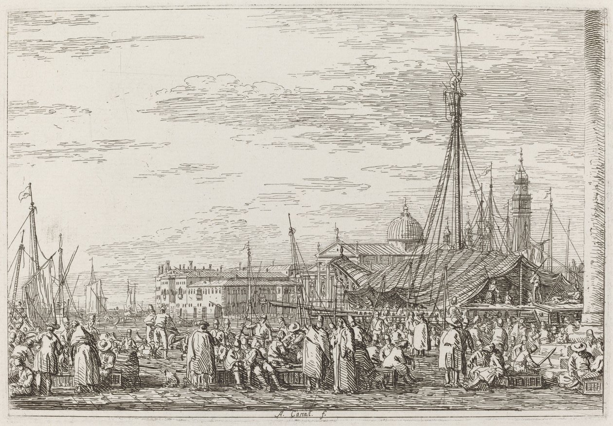 O Mercado do Molo [superior esquerdo] de Canaletto