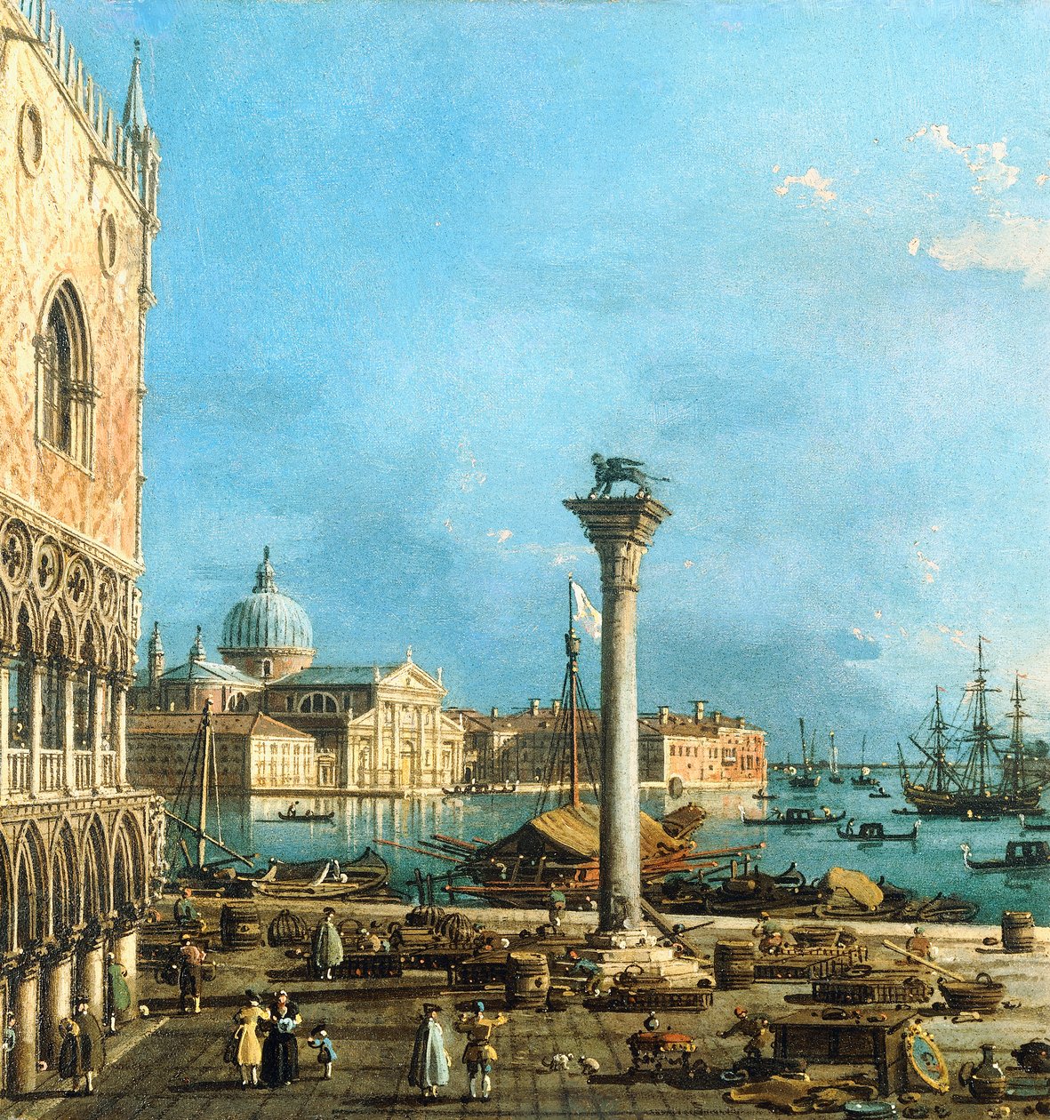 A Piazzetta, Veneza, com o Bacino di S. Marco e a Isola di S. Giorgio Magiore, de Giovanni Antonio Canal
