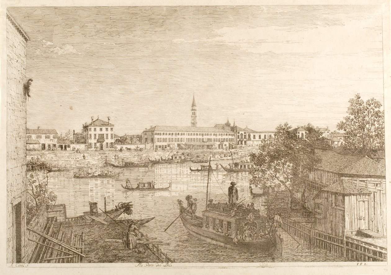 O porto de Dolo, da série «Vistas» de Canaletto