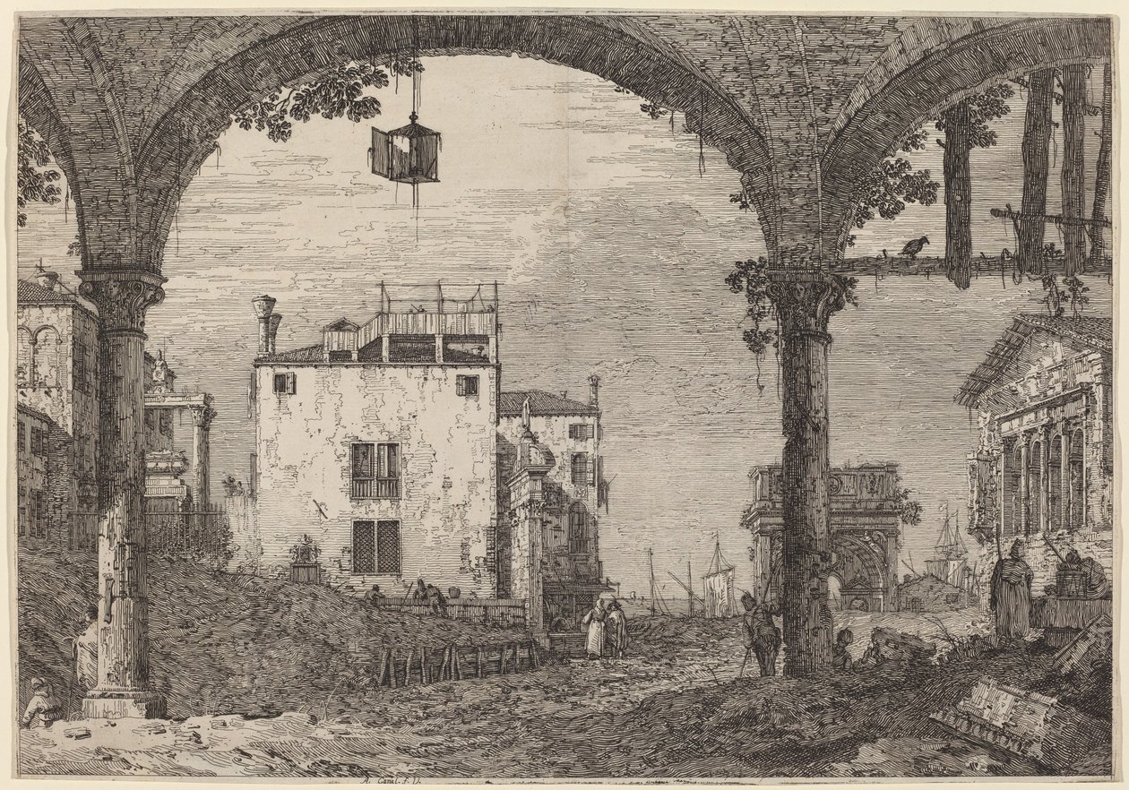O pórtico com a lanterna de Canaletto
