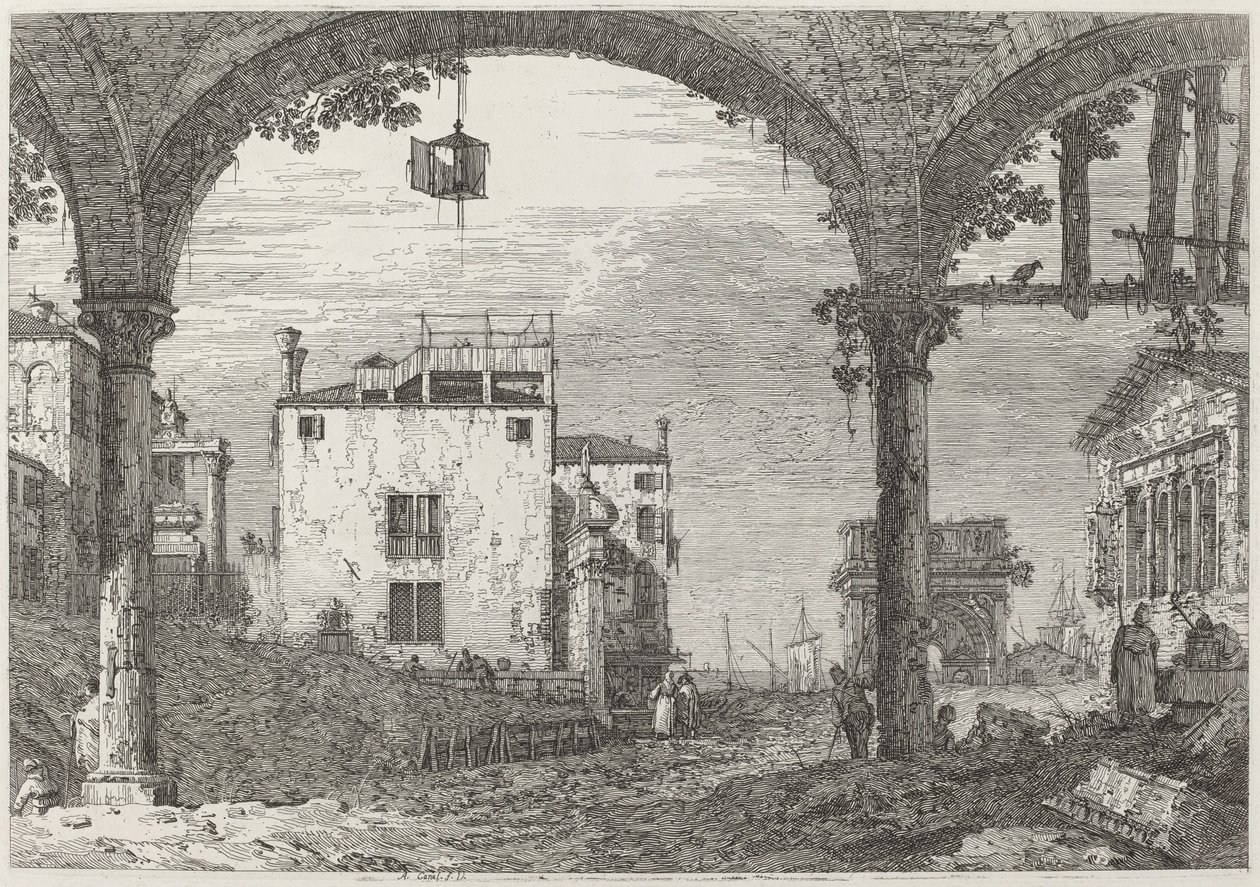 O pórtico com a lanterna de Canaletto