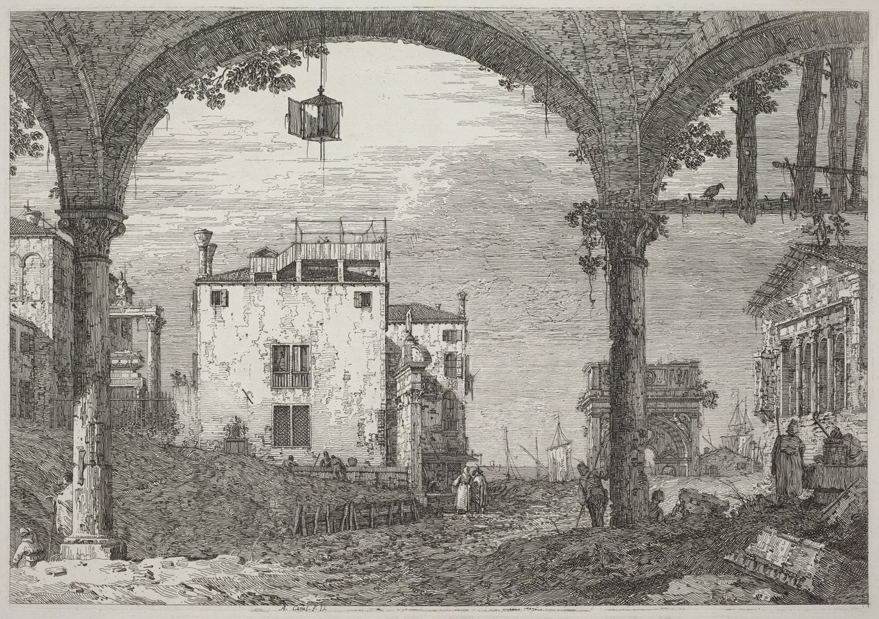 O pórtico com a lanterna de Canaletto