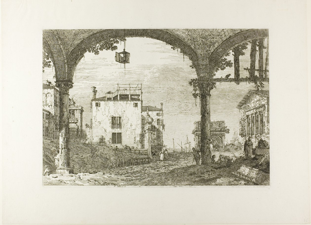 O Pórtico com a Lanterna, de Vedute de Canaletto