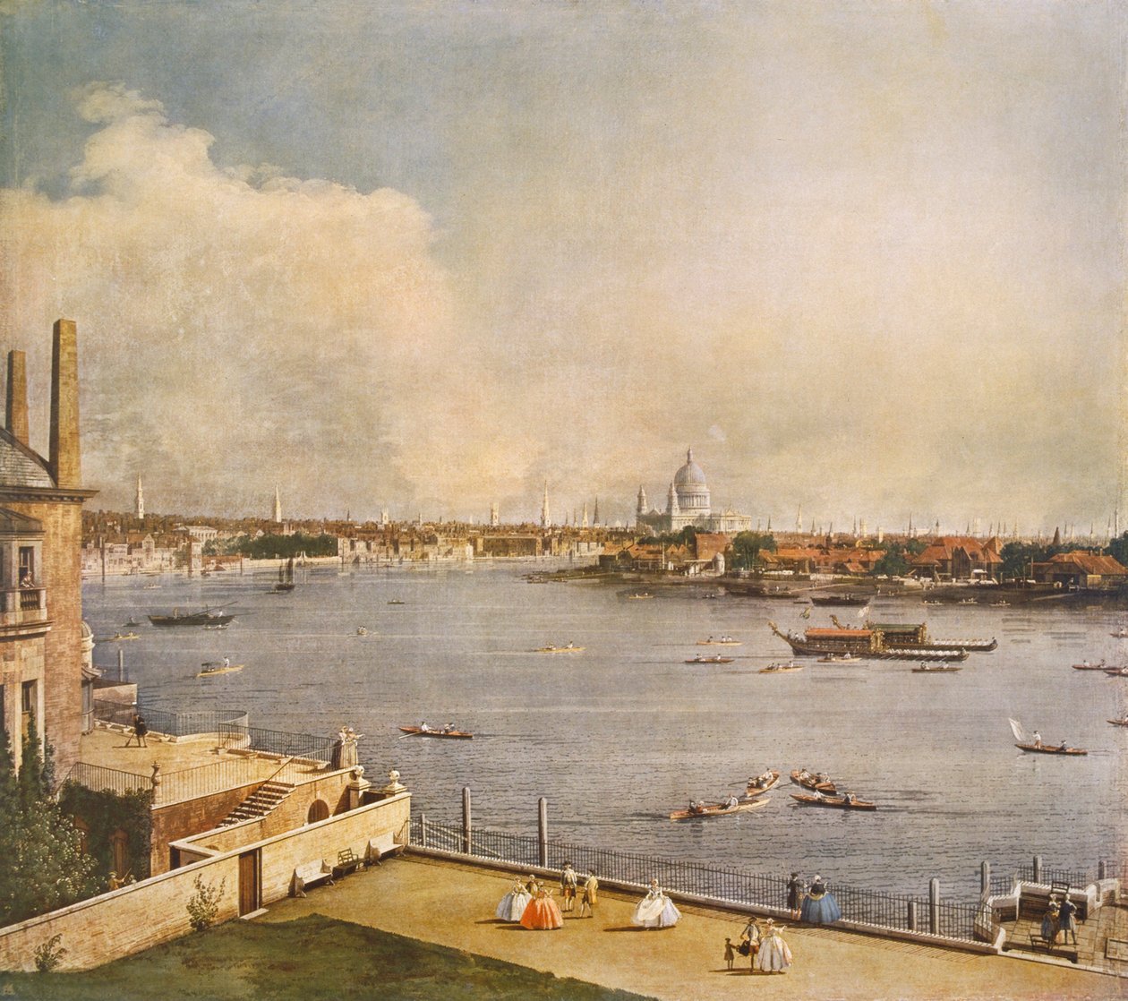 O Tamisa e a cidade de Londres de Richmond House, Whitehall, Westminster, c1747 de Canaletto