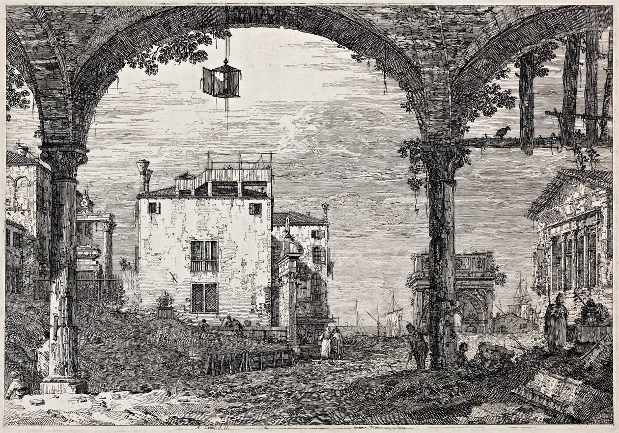 O pórtico com uma lanterna
da série «Vedute» (Vistas) de Canaletto
