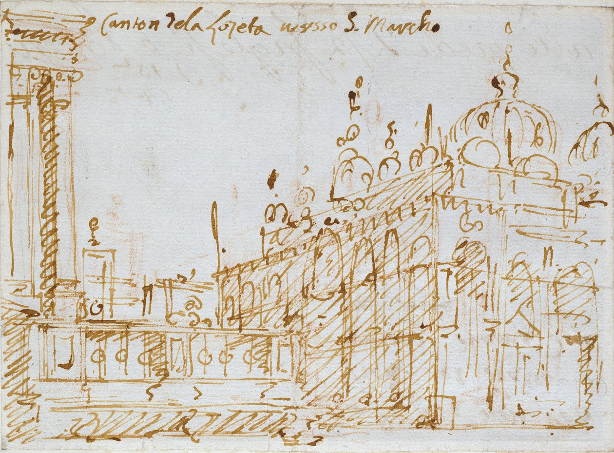 Veneza: São Marcos e a Loggetta, meados do século XVIII de Canaletto