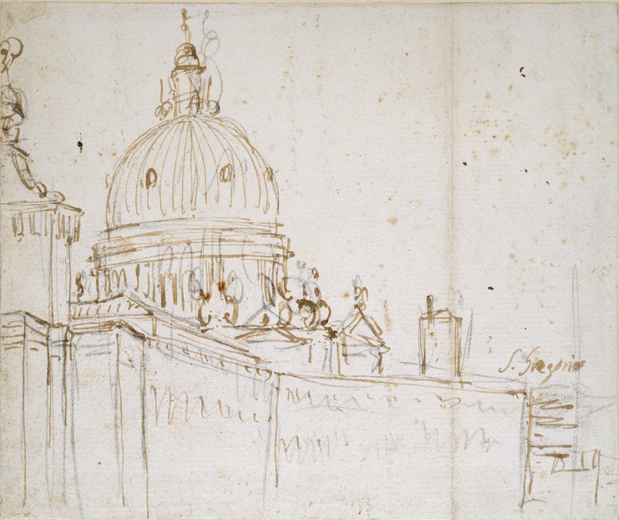 Veneza: The Dogana di Mare e S. Maria della Salute, meados do século XVIII de Canaletto