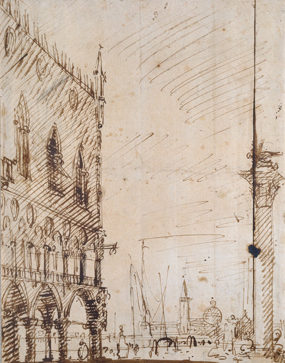 Veneza: O ângulo sudoeste do Palácio Ducal, início do século XVIII de Canaletto