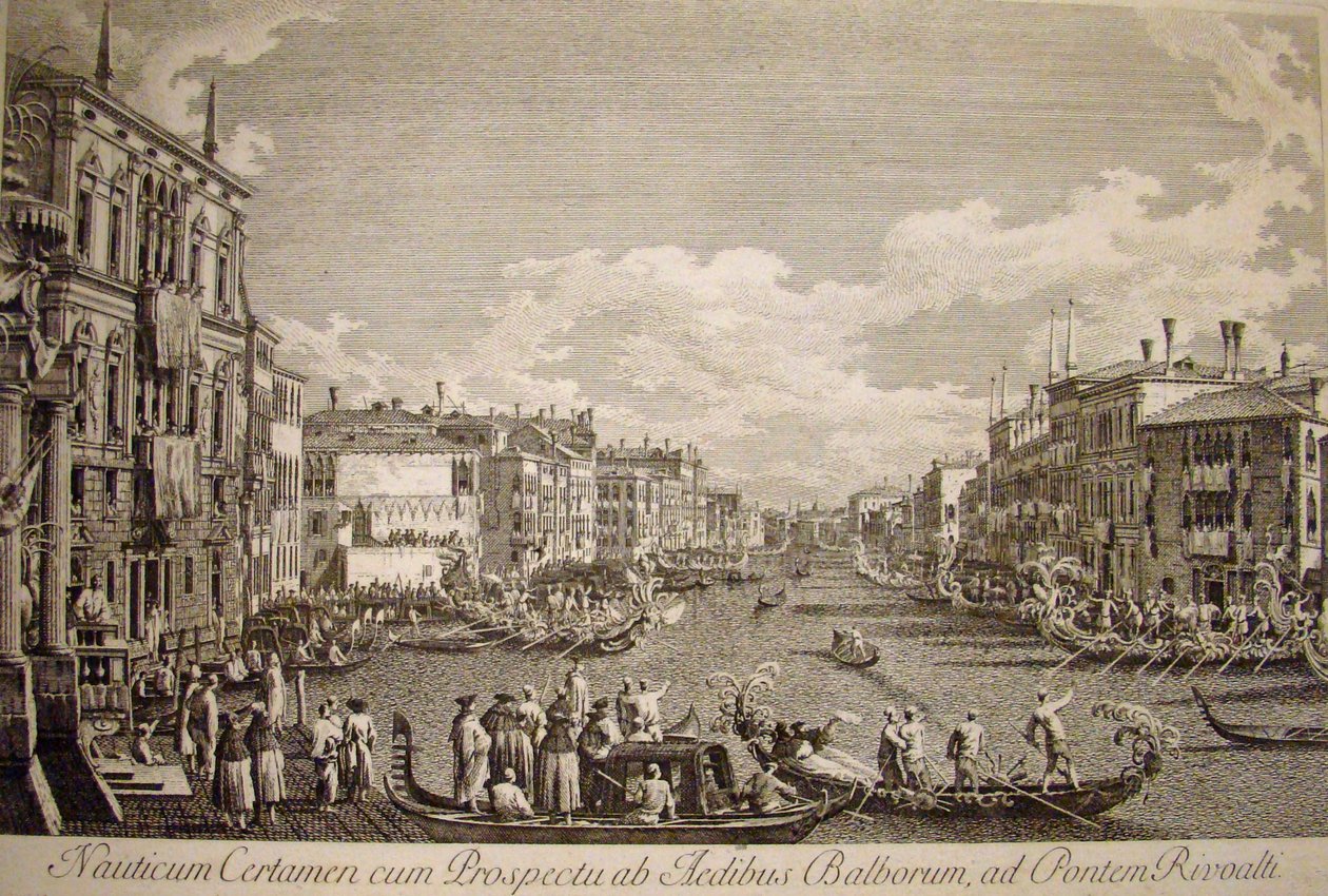 Festa da água no Grande Canal, em Veneza. O Palazzo Balbi, construído no século XVI, em primeiro plano à esquerda. de Canaletto