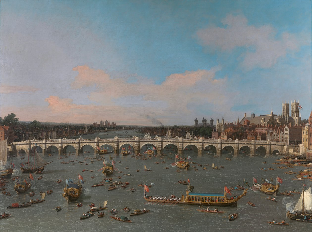 Ponte de Westminster, com a Procissão do Senhor Presidente da Câmara no Tamisa de Canaletto