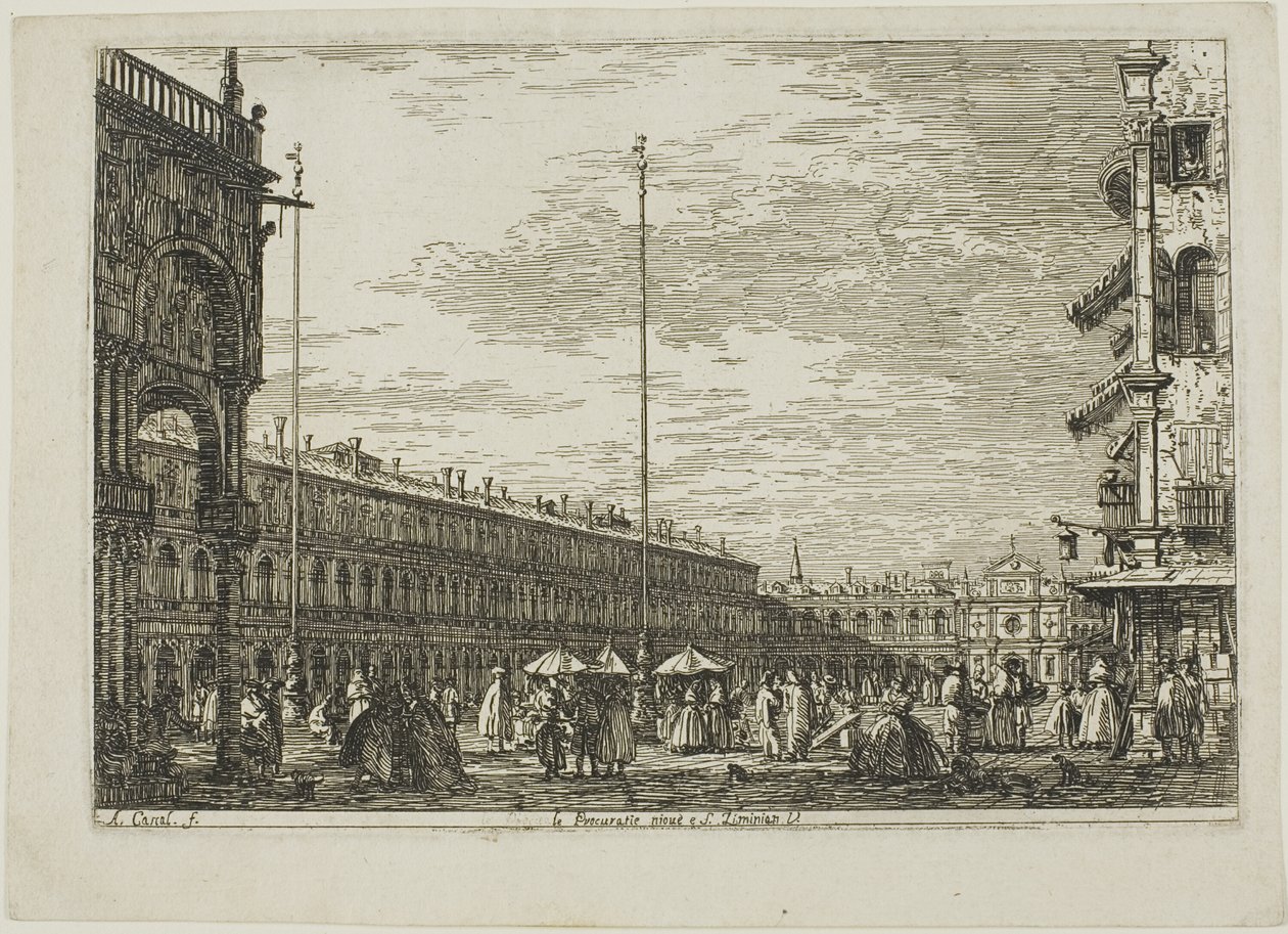le Procuratie niove e S. Ziminian V., da Vedute de Canaletto