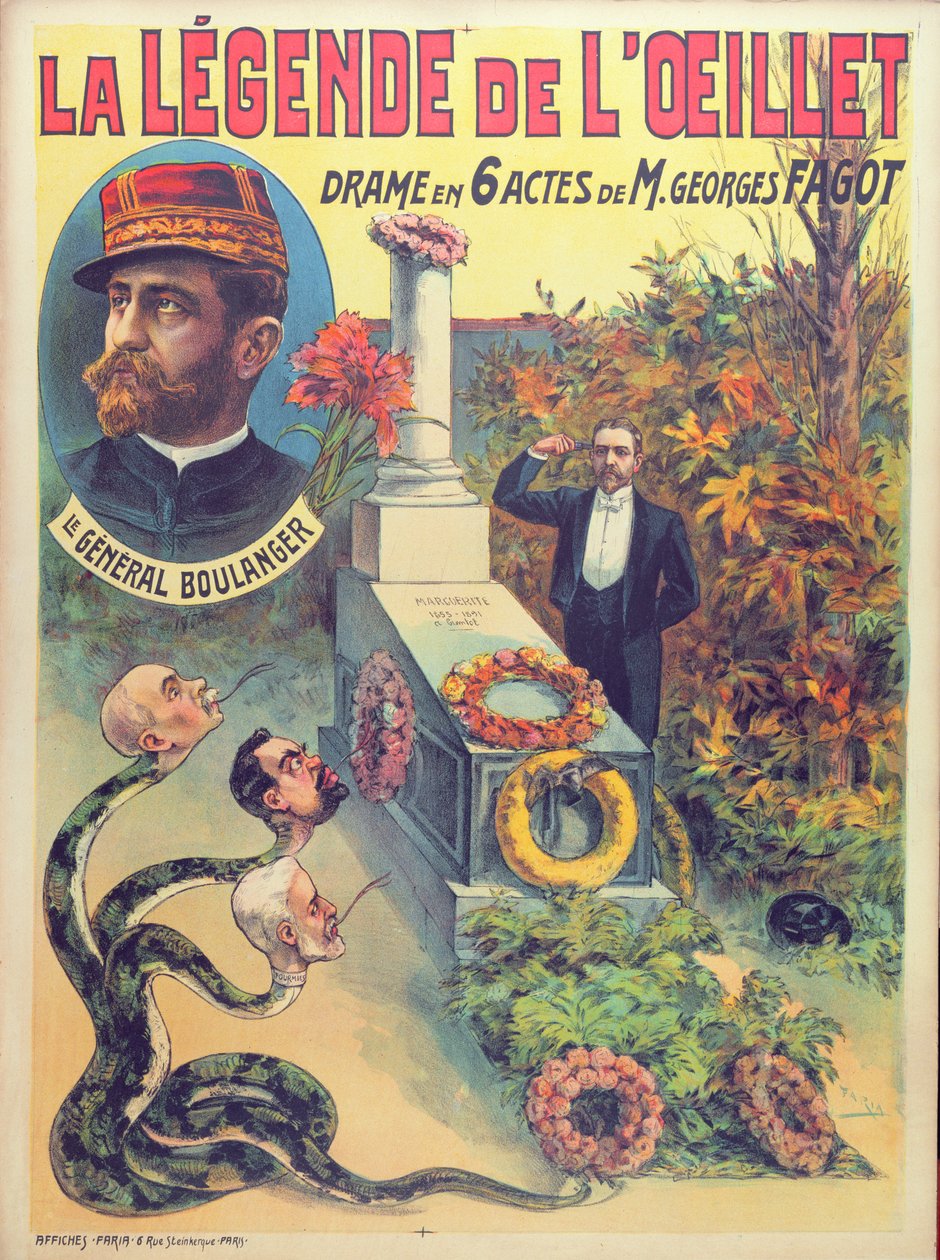 Cartaz publicitário &39;A lenda do L&39;Oeillet&39;, peça de Georges Fagot de Candido Aragonez de Faria