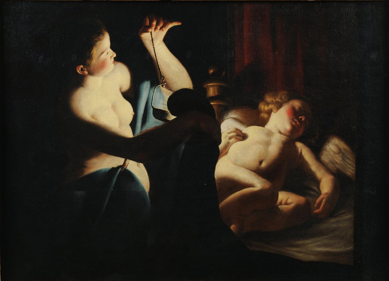 Psyche descobre Cupido, Primeiro terço do século XVII de Candlelight Master