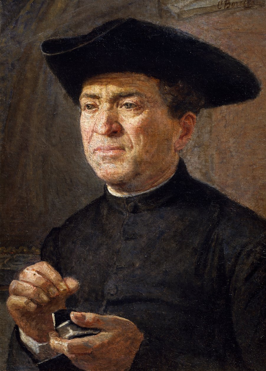 Pinça de rapé, pintura de Canuto Borelli (1852-1928), Itália de Canuto Borelli