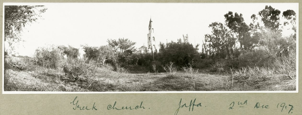 Igreja grega, Jaffa, 2 de dezembro de 1917 de Capt. Arthur Rhodes