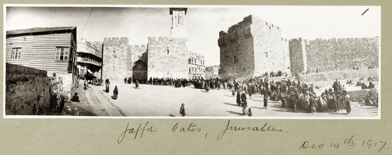 Portões de Jafa, Jerusalém, 14 de dezembro de 1917 de Capt. Arthur Rhodes