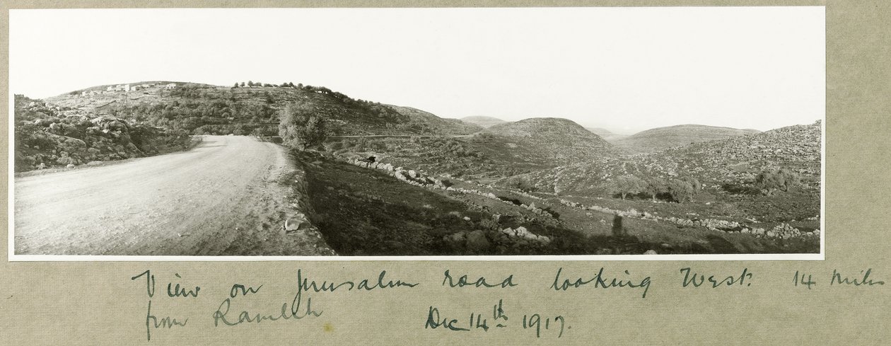 Ver na estrada de Jerusalém, olhando para o oeste de Ramleh, 14 de dezembro de 1917 de Capt. Arthur Rhodes