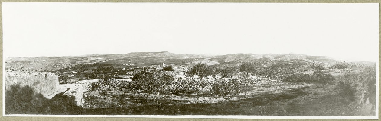 Belém: vista para o sul com Herodium à distância, 1917 de Capt. Arthur Rhodes