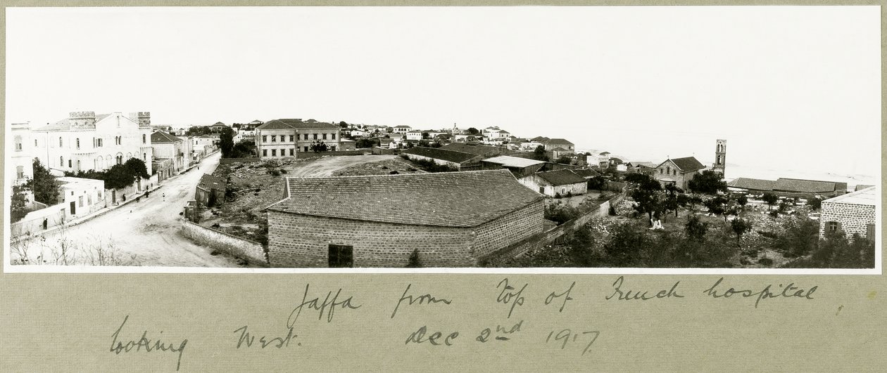 Jaffa do topo do hospital francês olhando para o oeste, 2 de dezembro de 1917 de Capt. Arthur Rhodes