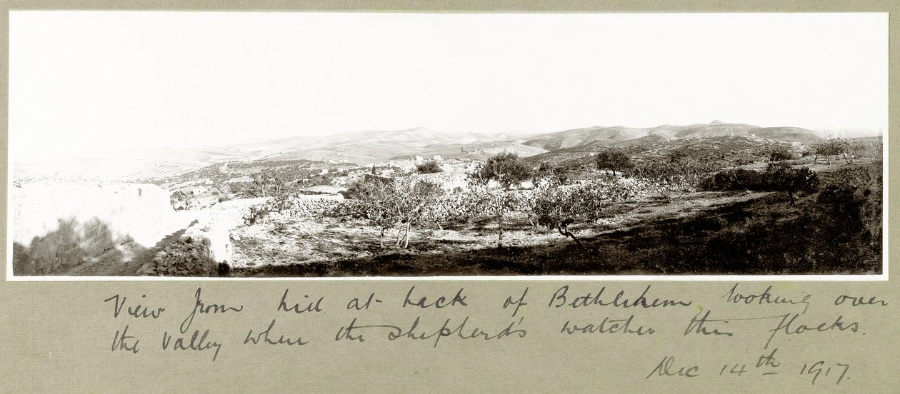 Vista da colina atrás de Belém, 14 de dezembro de 1917 de Capt. Arthur Rhodes