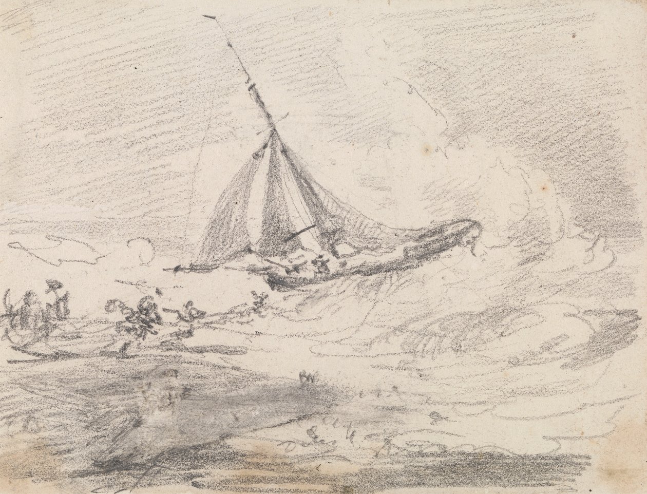 Uma embarcação à vela em mares agitados, Hastings de Capt. Thomas Hastings