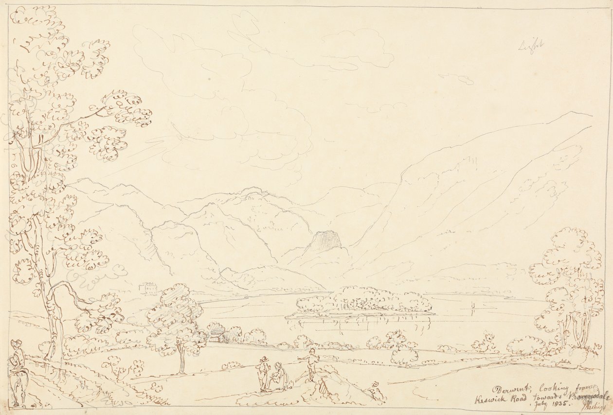 Derwent Looking towards Borrowdale, Julho de 1835 de Capt. Thomas Hastings