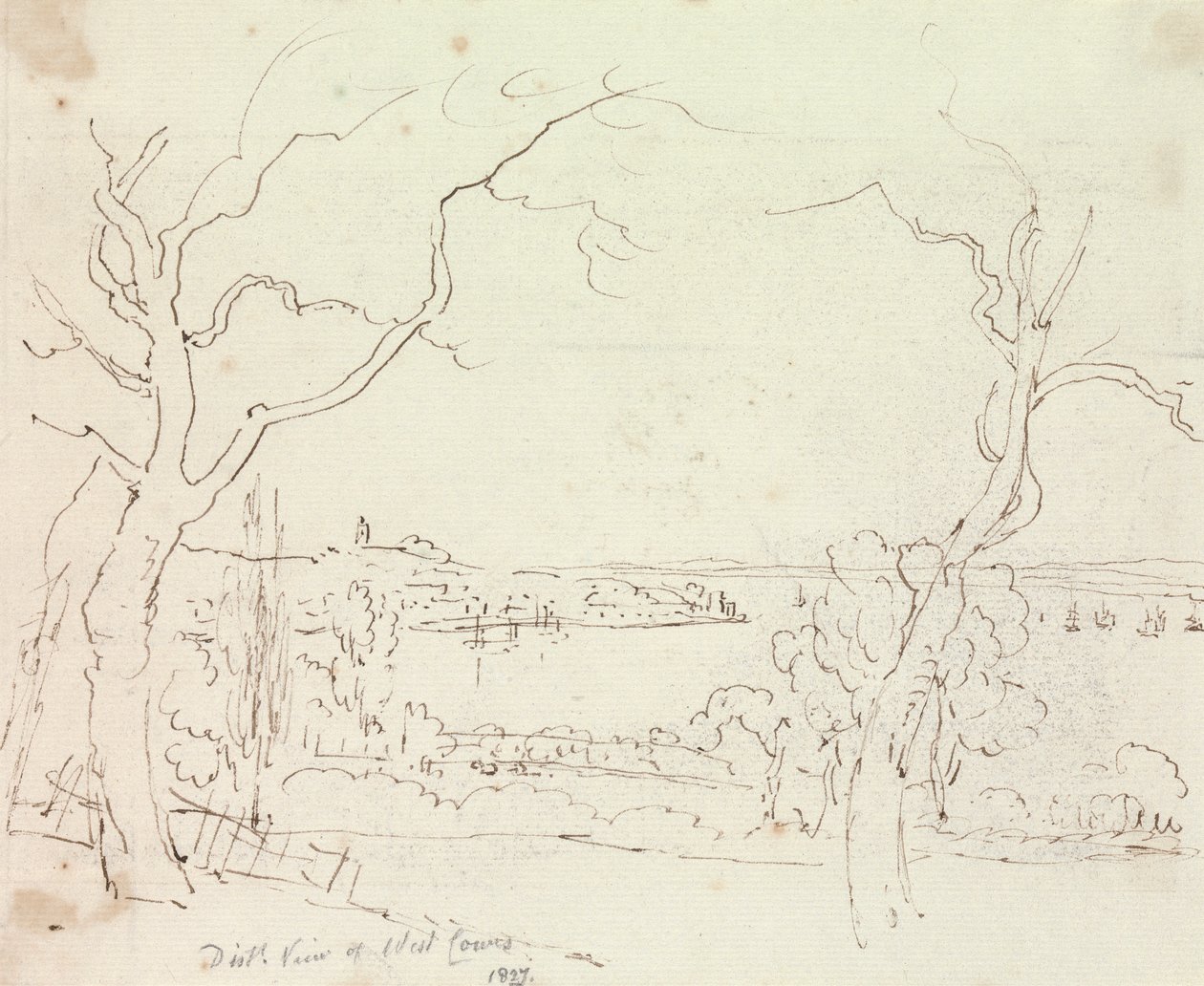Vista Distante das Vacas do Oeste, Ilha de Wight de Capt. Thomas Hastings