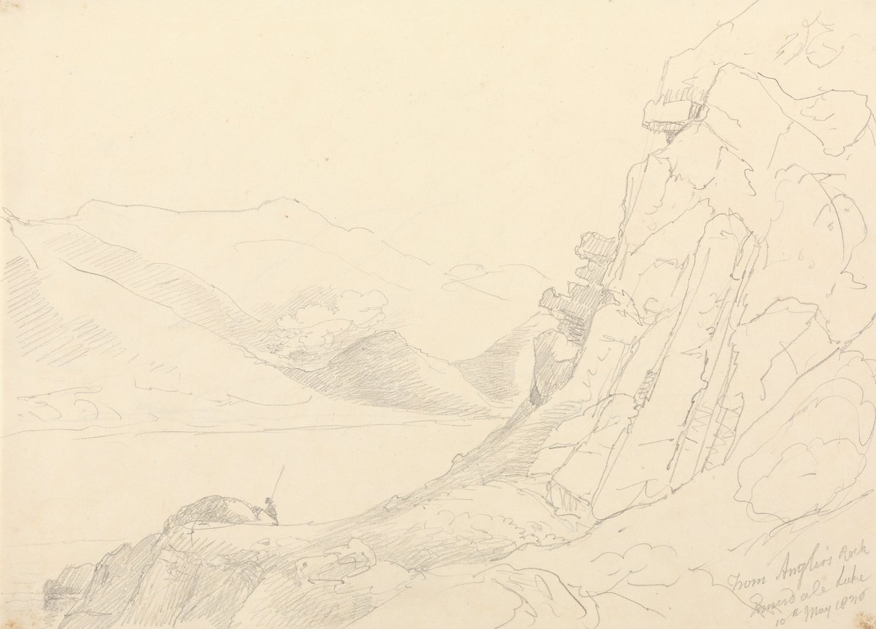 De Anglers Rock, Lago Ennerdale, 10 de Maio de 1836 de Capt. Thomas Hastings