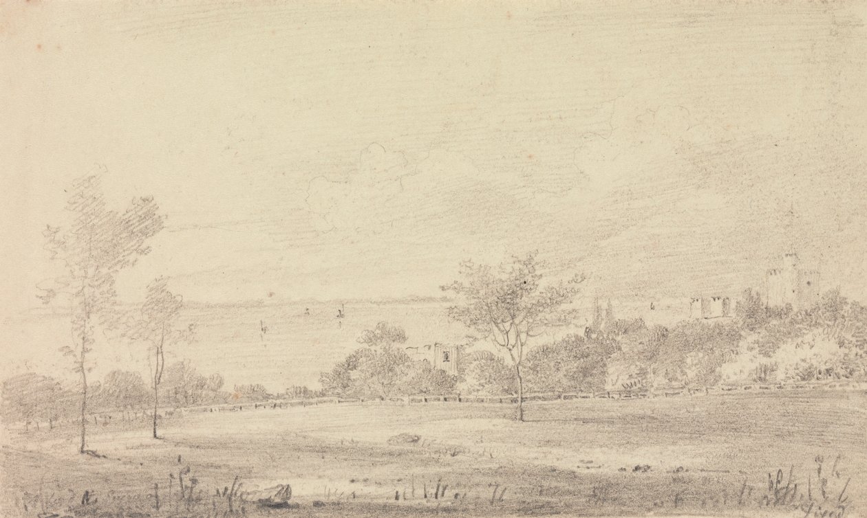 Paisagem com Castelo na Distância, Ilha de Wight de Capt. Thomas Hastings