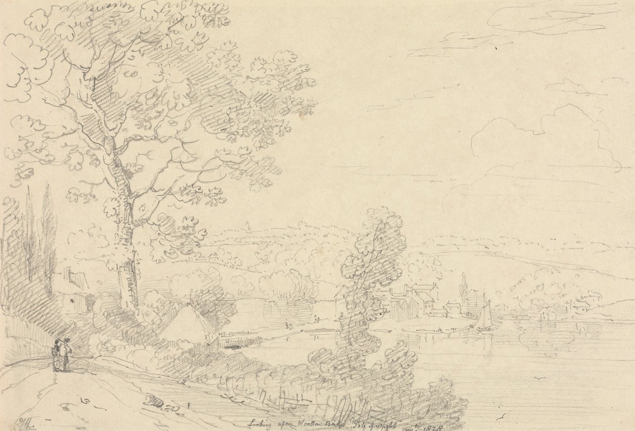Olhando para Wootton Bridge, Isle of Wight, Agosto de 1828 de Capt. Thomas Hastings